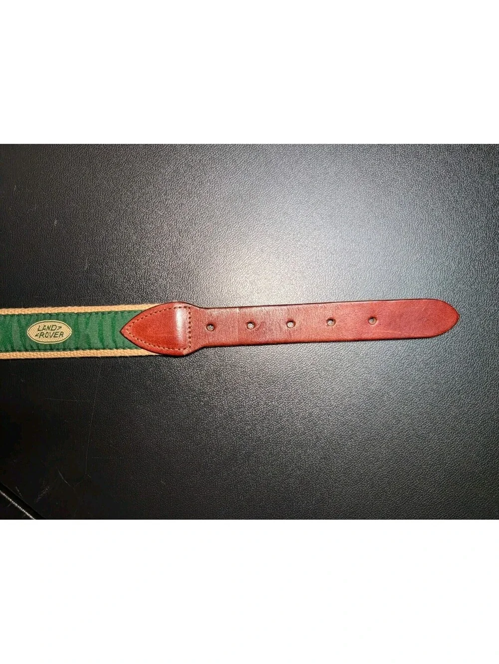 Cape Code Line Belt Leather Brass Small Land Rover Green